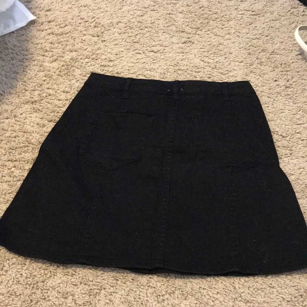 Black jean button up skirt - Picture 2 of 2